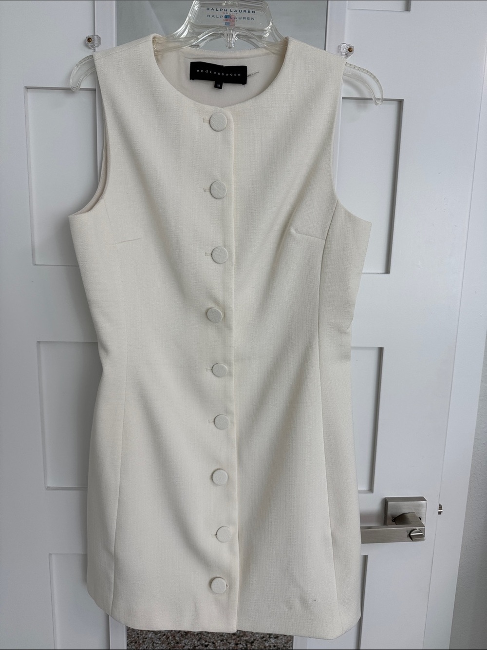Endless Rose Cream Button-Front Sleeveless Mini Dress